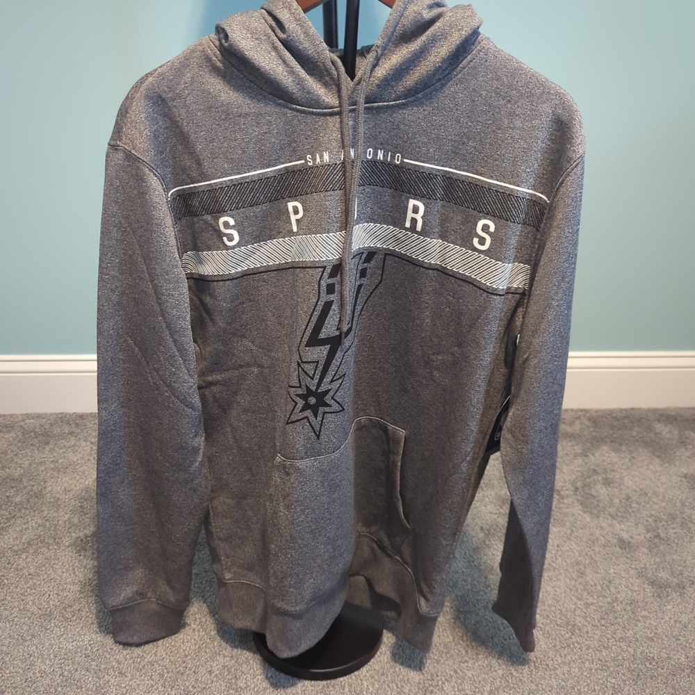San Antonio Spurs Men's Gray Pullover Hoodie with Team Logo
